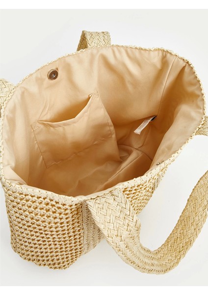 Lcw Accessorıes Ekru Hasır Kadın Plaj Çantası fırsatları