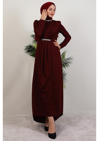 Liya Tesettür Elbise Bordo fiyatları