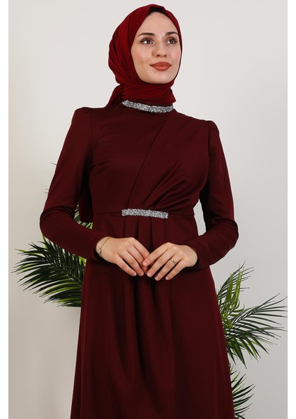 Liya Tesettür Elbise Bordo indirimleri