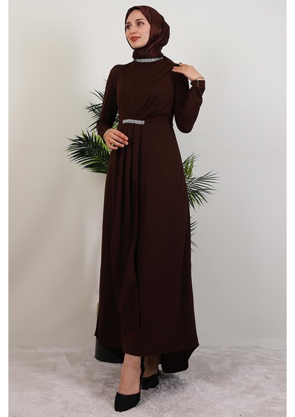 Liya Tesettür Elbise Acı Kahve