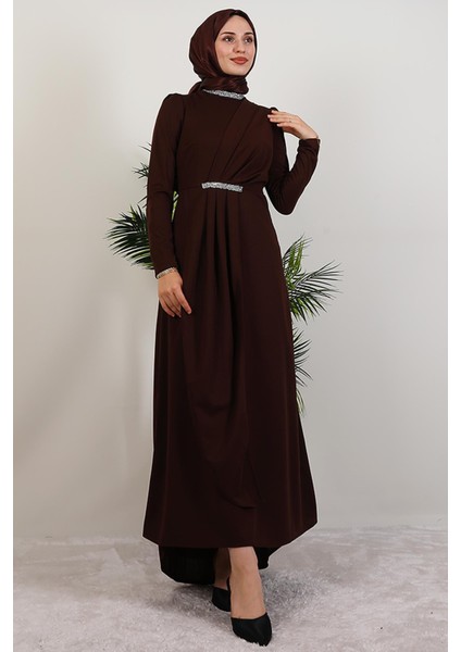 Liya Tesettür Elbise Acı Kahve modelleri