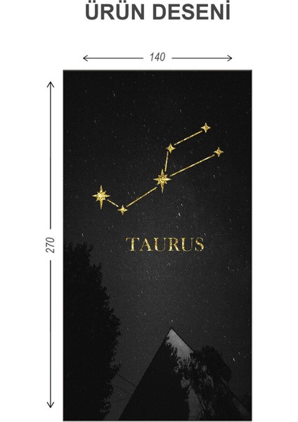 Boğa Burcu Yıldız Hartası Desenli Blackout Işık Geçirmez Karartma Yüksek Kalite Fon Perde ASTRO04 fiyatları