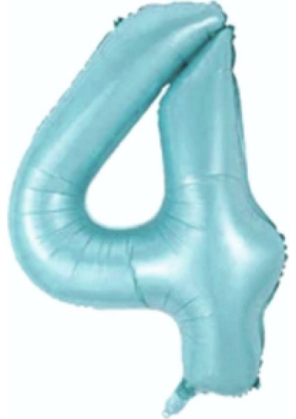 Folyo Balon 4 Rakamı Helyum Balon 76 cm Mavi Renk - Retro 4 Yaş