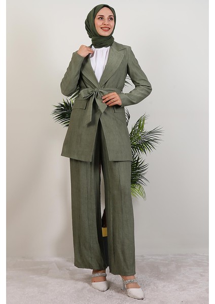 Başak Pantolonlu Takım Soft Yeşil