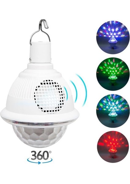 Bluetooth Destekli Animasyonlu 10 Watt Şarjlı Ufo Tip Disko Topu PM-4191