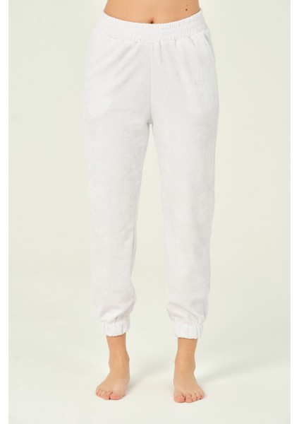 Kadın Beli ve Paçası Lastikli Yüksek Bel Basic Jogger Pamuklu Eşofman Altı modelleri