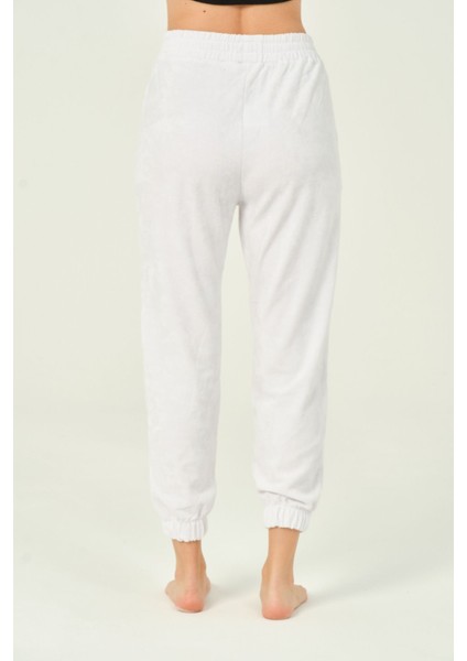 Kadın Beli ve Paçası Lastikli Yüksek Bel Basic Jogger Pamuklu Eşofman Altı indirimleri