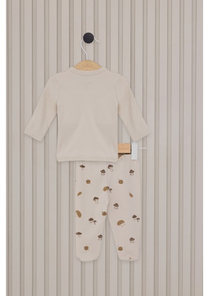 Erkek Bebek Krem Pijama Takım 50318271-VR071 fırsatları