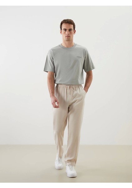 Lcw Vision Bej Standart Kalıp Beli Lastikli Erkek Pantolon