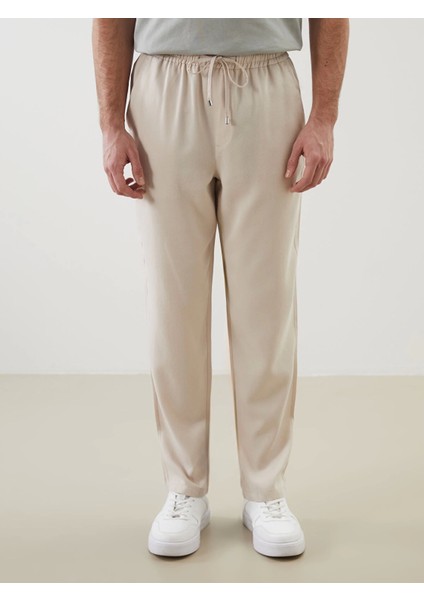 Lcw Vision Bej Standart Kalıp Beli Lastikli Erkek Pantolon fiyatları