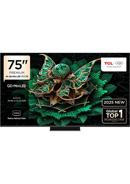 75C7K 75'' 190 Ekran Uydu Alıcılı 4K Ultra HD MiniLED Google TV