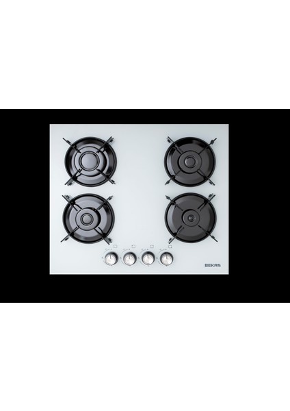 Sönme Emniyetli Düğmeden Çakmaklı 4 Gözü Gazlı Ankastre(Gömme) 4 Lü Cam Ocak