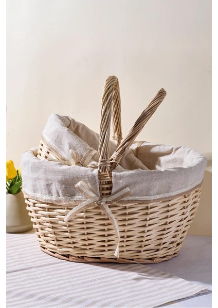 17999 Salice Hasır 2li Piknik Sepeti ve Organizer