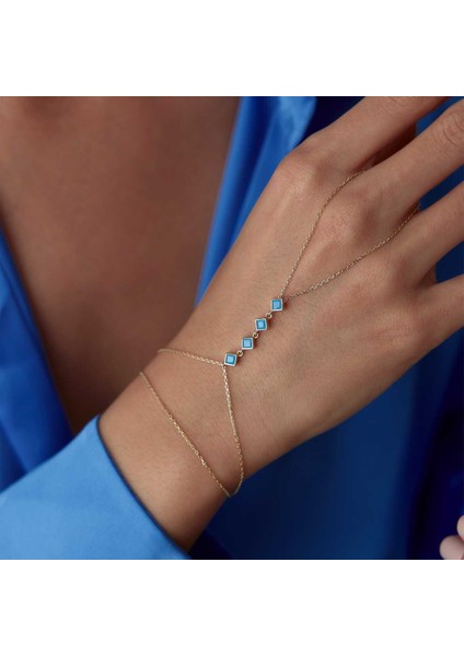 Dörtlü Mavi Taşlı Şahmeran