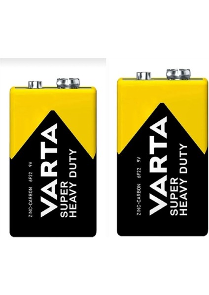 (2 Adet) 9 Volt Superlife Çinko Pil Güvenilir Güç Çift Başlı, Yeni