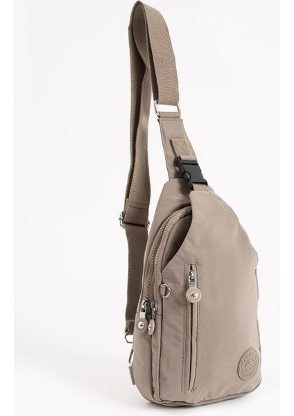 Kadın Krinkıl Kumaş Suya Dayanıklı Çapraz Askılı Vizon Renk Body Bag indirimleri