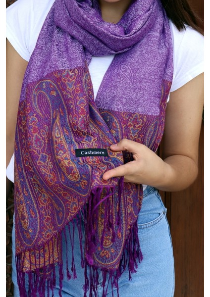 Cashmere Jakarlı Püsküllü Şal – 70X180 cm fiyatları