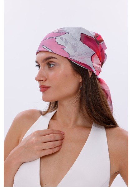 Aşk Çiçeği Model Fular Bandana Şal Estascarf 70X70 cm