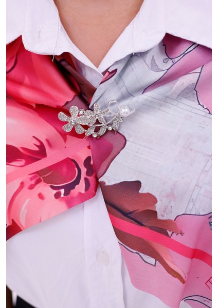 Aşk Çiçeği Model Fular Bandana Şal Estascarf 70X70 cm