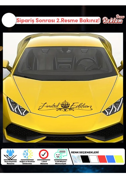 Limited Edition Cam Sticker – Taç Desenli Şık Araba Cam Yazısı