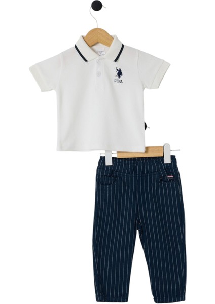 Erkek Bebek 2'li Ts-Hirt Takım Beyaz-Lacivert USB2625