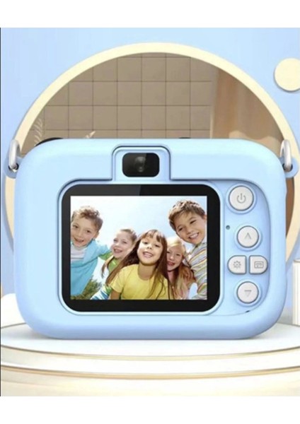 Mini 1080P Hd Çocuk Kamera Dijital Fotoğraf Makinesi 2.0 Inç Ekran 5 Adet Oyun Mavi fiyatları
