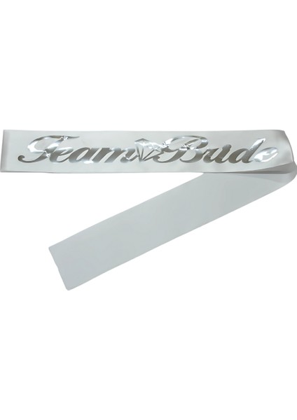 Team Bride Kuşak Beyaz Üzeri Gümüş