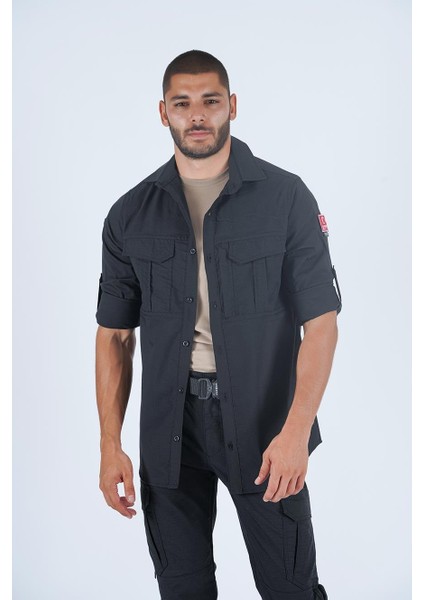 Erkek Outdoor Tactical Gömlek Fonksiyonel Cepli, Nefes Alabilir Kumaş modelleri
