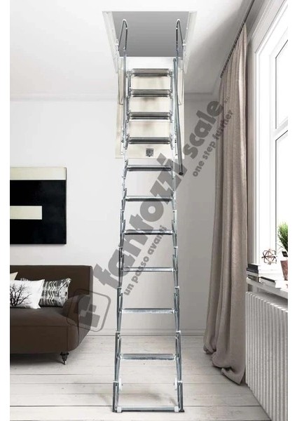 Fantozzi Acisvazia Italya Menşei 70X90 Galveniz Kaplı Makaslı Metal Çatı Merdiveni H:320CM fiyatları