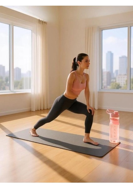 Silikon Tutacaklı Pastel Pembe Matara 700 ml - MT0027