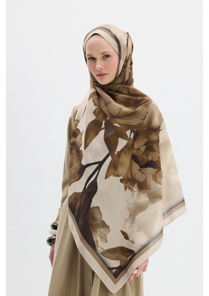 Lotus Desen Soft Şal - Bej