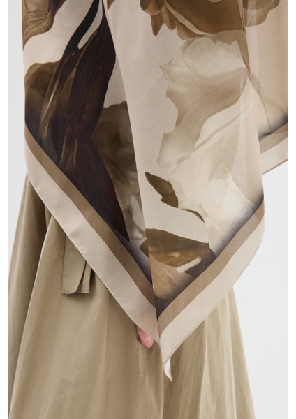 Lotus Desen Soft Şal - Bej modelleri