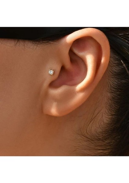 Tektaş Cerrahi Çelik Piercing Tragus Helix Kıkırdak Conch Gold Renk 6 mm (2 Adet) fırsatları