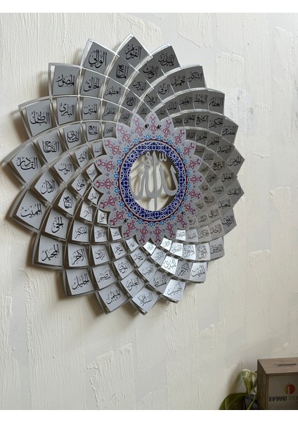 Esmaül Hüsna Metal Islami Duvar Tablosu , Allah'ın 99 Ismi Hat Yazılı Metal Decor fiyatları