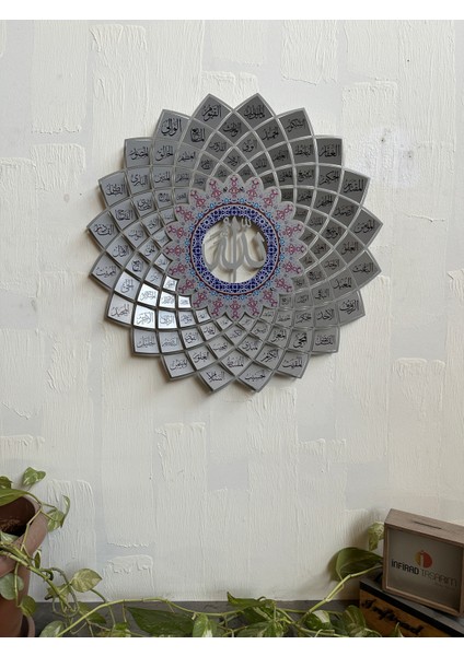Esmaül Hüsna Metal Islami Duvar Tablosu , Allah'ın 99 Ismi Hat Yazılı Metal Decor modelleri