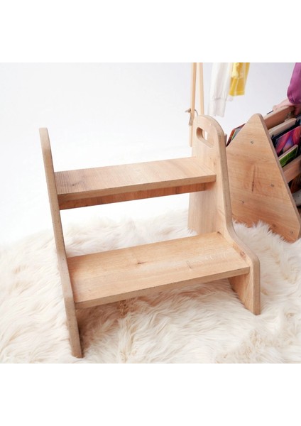 Montessori Bebek ve Çocuk Basamağı Kahverengi Güvenli ve Kullanışlı