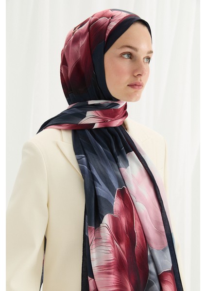 Tulipano Kraş Şal - Lacivert-Bordo fırsatları