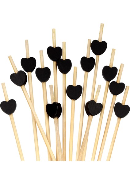 Bambu Siyah Maça Kürdan 12 cm - 50 Adet modelleri