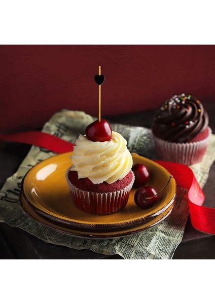 Bambu Siyah Maça Kürdan 12 cm - 50 Adet