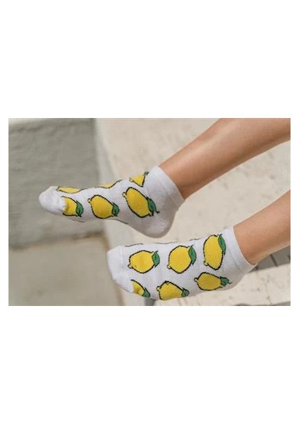 Beyaz Limon Renkli Unisex Çorap modelleri
