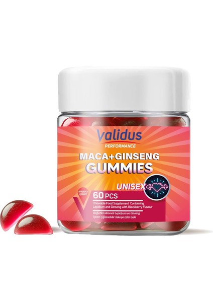 Performance Maca + Ginseng 60 Gummies (Pectin)