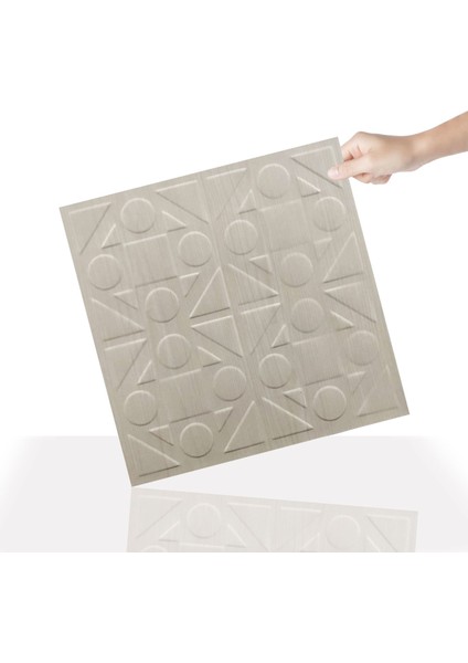 3 Boyutlu Duvar Paneli Kabartmalı Kareli Yuvarlak Desen Pvc 41X41 Cm/ 6 Adet /1 M² Beyaz Huş