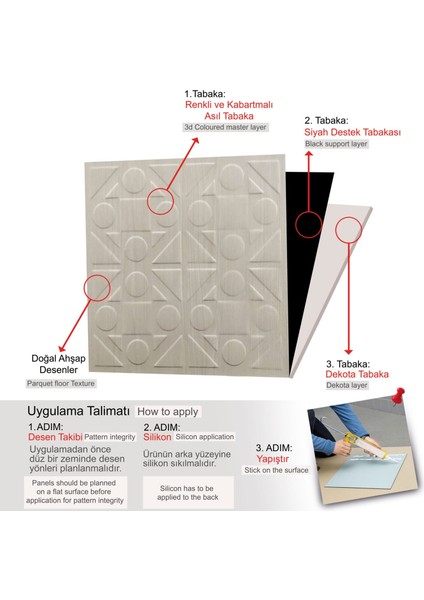 3 Boyutlu Duvar Paneli Kabartmalı Kareli Yuvarlak Desen Pvc 41X41 Cm/ 6 Adet /1 M² Beyaz Huş modelleri