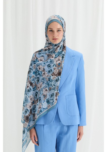 Rosemary Kraş Şal - Mavi