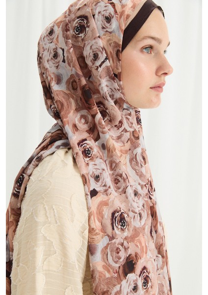 Rosemary Kraş Şal - Kahve modelleri