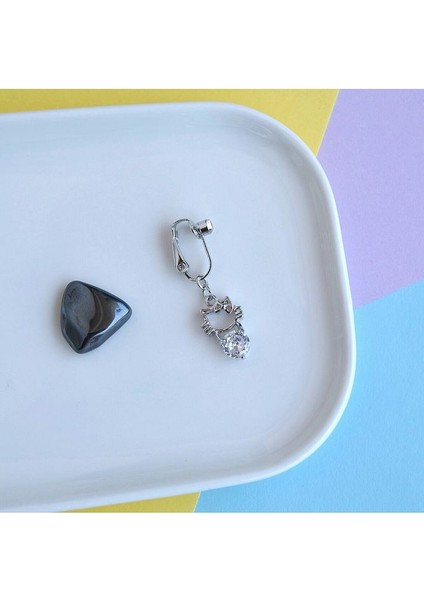 Deliksiz Göbek Piercing Mıknatıslı Sıkıştırma Kedi Figürlü Delik Gerektirmez fiyatları