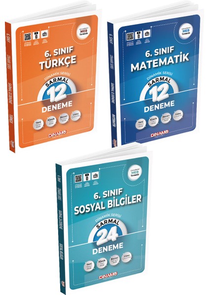6,sınıf Sarmal Deneme Türkçe+Matematik+Sosyal Bilgiler 3 Lü Set