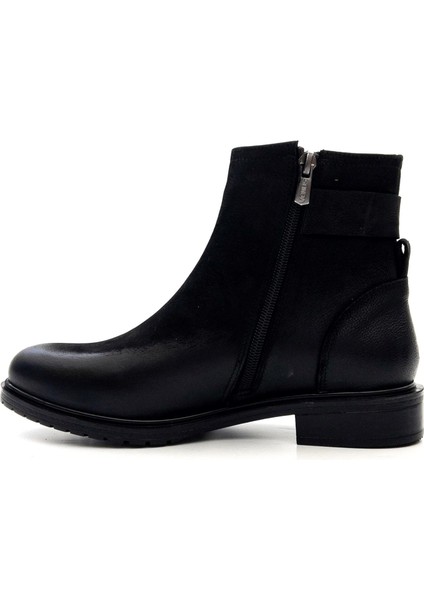 20745K Kadın Hakiki Deri Tokalı Kısa Fermuarlı Bot fırsatları