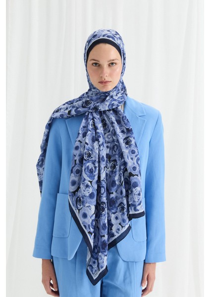 Rosemary Kraş Şal - Lacivert