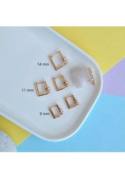 Yıldız Taşlı Kare Küpe Halka Küpe Tektaş Yıldız Detaylı 9 mm fırsatları